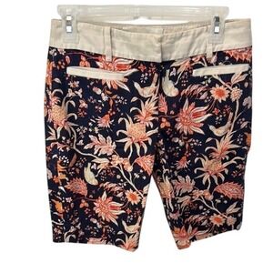 Leifsdottir‎ Floral Print Shorts Size 0 Colorful Bird Botanical